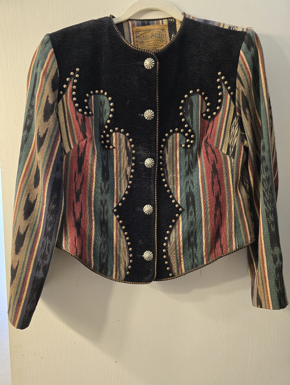 Vintage Saddle Ridge Southwestern Studded Blazer Jacket